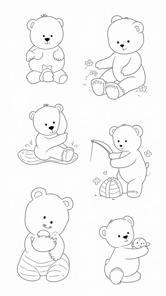 coloriages des ours pour les enfants d’âge préscolaire